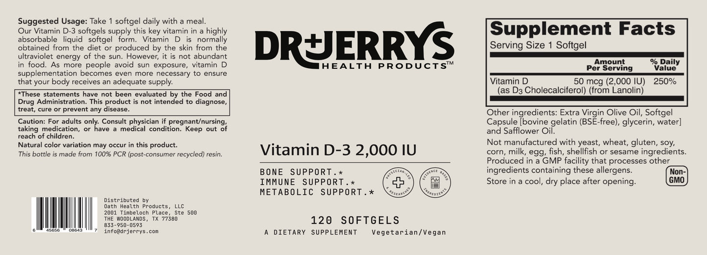 Dr. Jerry's Men's General Health Bundle (Men's Multivitamin, Ultra Omega-3, Probiotic, Vitamin D3)