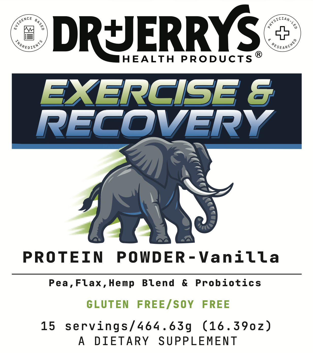 Dr. Jerry's Exercise & Recovery - Protein Powder, Vanilla
