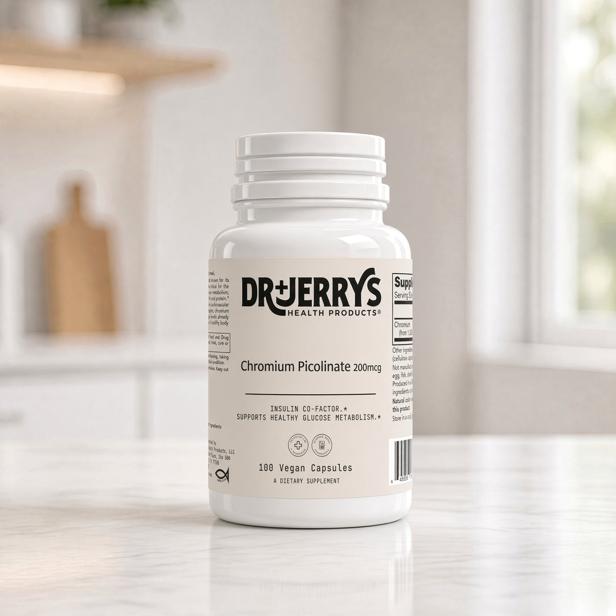 Dr. Jerry's Chromium Picolinate 200 mcg, 100 vegan capsules