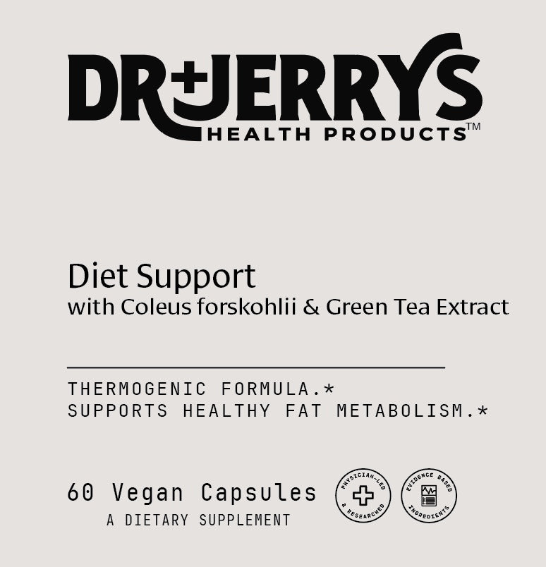 Dr. Jerry's Diet Support with Coleus forskohlii & Green Tea Extract (60 Vegan Capsules) - Supports healthy fat metabolism