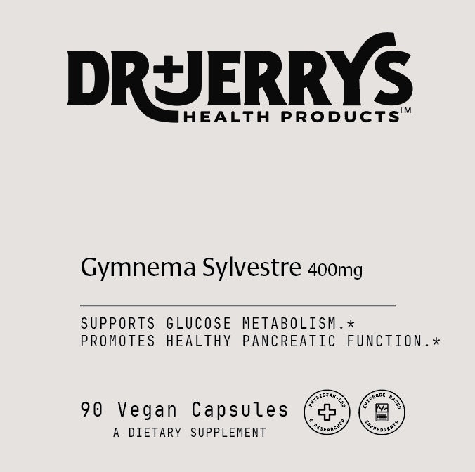 Dr. Jerry's Gymnema Sylvestre 400mg (90 Vegan Capsules) - Supports glucose metabolism, and healthy pancreatic function