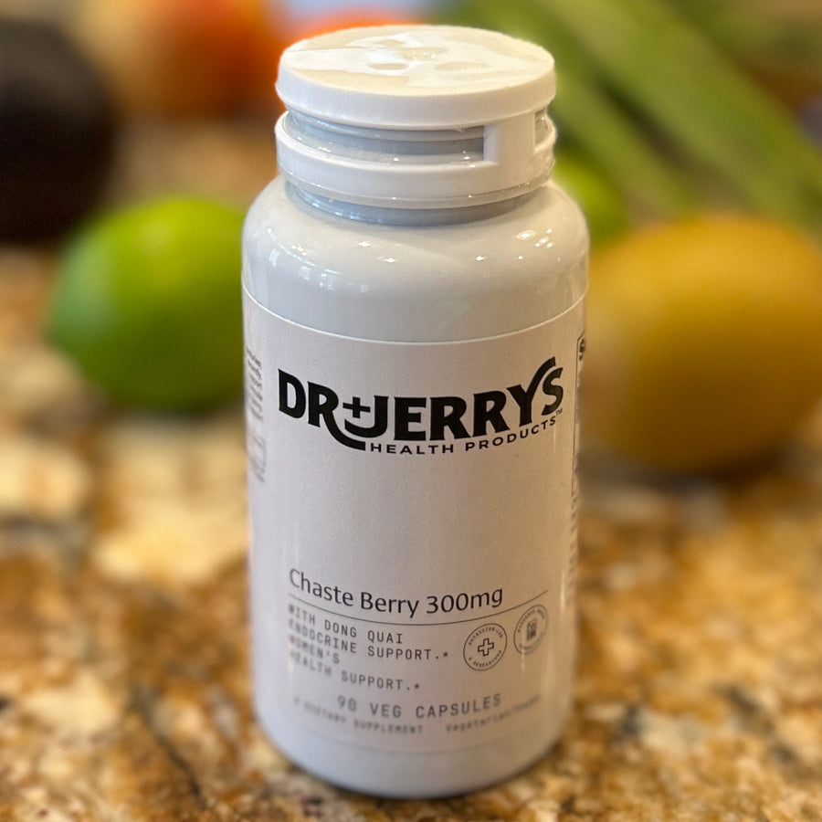 Dr. Jerry's Chaste Berry with Dong Quai, 90 vegan capsules bottle