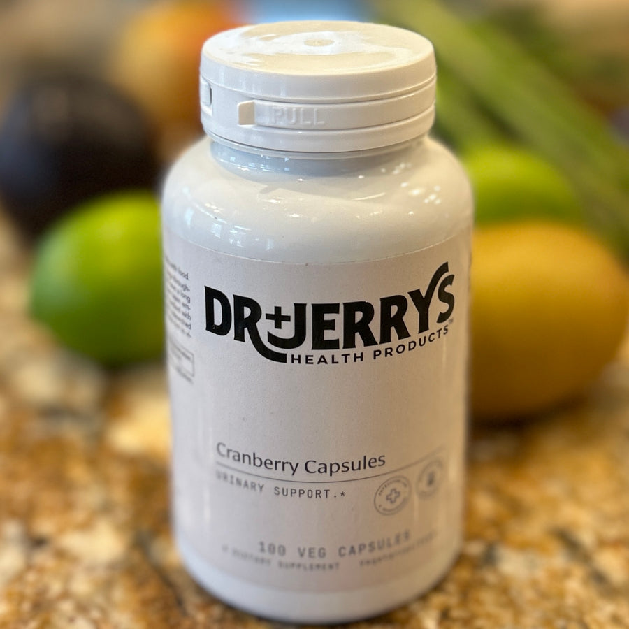 Dr. Jerry's Cranberry, 100 vegan capsules bottle