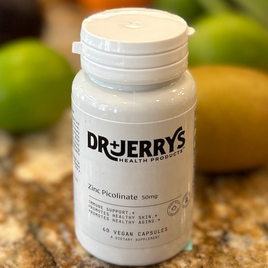 Dr. Jerry's Zinc Picolinate 50 mg, 60 vegan capsules bottle
