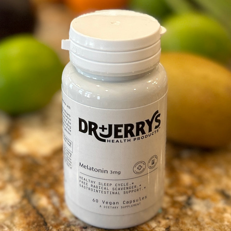 Dr. Jerry's Melatonin 3 mg, 60 vegan capsules bottle