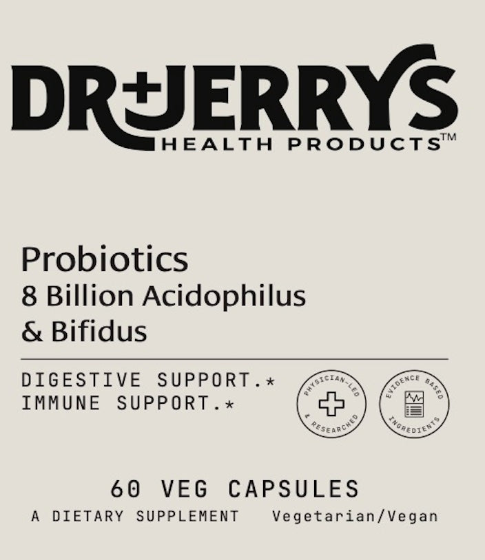 Dr. Jerry's Probiotics - 8 Billion Acidophilus & Bifidus (60 Vegan Capsules)