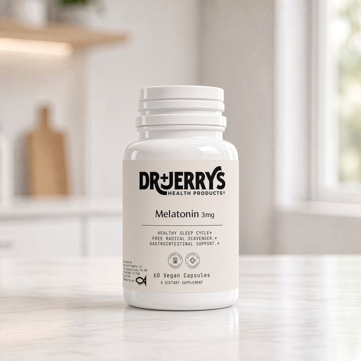 Dr. Jerry's Melatonin 3 mg, 60 vegan capsules