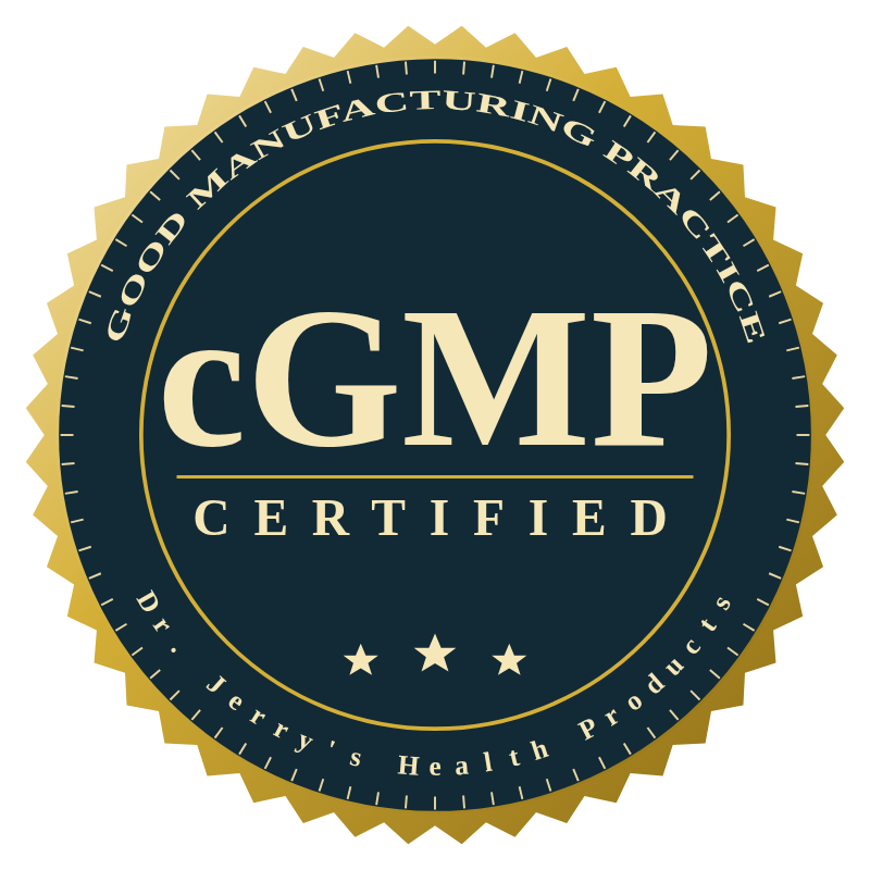 cGMP certified facility — Dr. Jerry's Health Products
